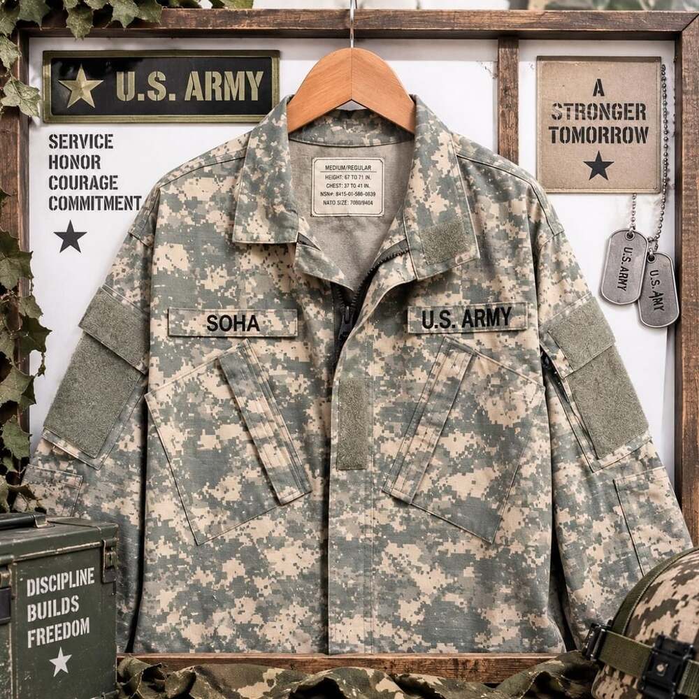 US Army ACU UCP Digital Camo Combat Jacket Medium Regular